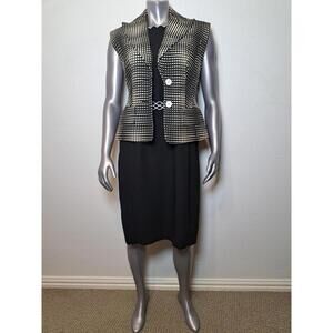 ESCADA Polka Dot Sleeveless Top Blouse Peplum Waist 36